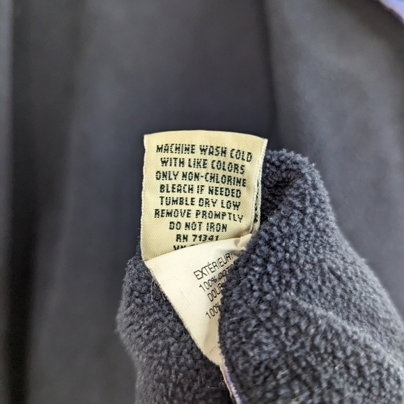 LL Bean Shirt Jacket Size XS Women Purple Plaid Fleece Lined Shacket Oversized - Picture 12 of 14